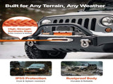 Electric Winch, 5400 kg Load Capacity, 12V DC Truck Winch with 9.1 mm x 23 m Synthetic Rope, V952-HCSDDJP120000Z8JO001V9
