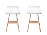 Artiss 2x Bar Stools Wooden Stool White BENT-C-077-WHX2