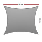 Instahut Shade Sail Cloth Shadecloth Rectangle Canopy 280gsm 3x4m SAIL-DL-H-3X4-C-GR