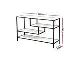 Artiss Console Table Entryway Hallway Marble Effect 4-Tier Storage Shelves White FUR-AC-CST-01-MBWH
