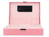 Pink Artificial Leather Jewelry Box Watch Jewelry Packaging Container Holder for Girls V1294-YM0721-3115210031111