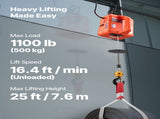 3-in-1 Electric Hoist Winch, 500 kg Capacity, 1500W Portable Electric Power Winch, 7.6 m Lifting V952-SGGKBXSDDHLSXE8ZG001V3
