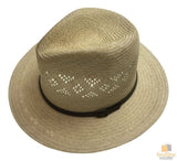 Natural STRAW PANAMA HAT FEDORA Summer Trilby Sun Summer Cap BR108 - 58cm V563-BR108-58CM