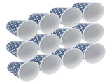 12Pcs Milk Cup AntiScalding Melamine BlueDots Pattern Drinkware Kit for Home Restaurant V1294-YM0901-3118210153111