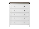 Artiss 5 Chest of Drawers Storage Tallboy White & Walnut FUR-S-CDR-5D-WH-AB