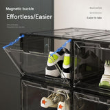 2 transparent white ones Stackable Magnetic Shoe Storage Box - Transparent PS Plastic - Front V888-ELOSUNG56133-3