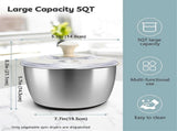 Stainless Steel Salad Spinner with Lid & Drain Basin Frame V1263-JX-5407
