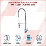 Basin Mixer Pull-Out Kitchen Tap Faucet Laundry Sink V63-826221