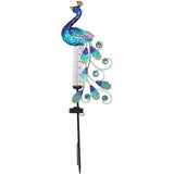 Rain Gauge, Solar Powered Large Rain Gauges, Outdoor Peacock Rain Gauge, Decorative for V1370-AZ4-18808