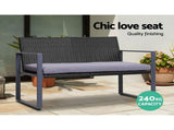 Gardeon 4 PCS Outdoor Sofa Set Rattan Furniture with Storage Cover Chairs Black ODF-4PCS-BST03-BK-AB-COVER