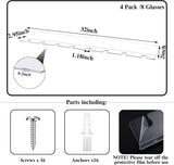 4 Pcs Acrylic Champagne Wall Holder Clear Wine Glass Rack Wall Mounted Hanging Champagne Flute V1258-DP02-C-2276