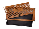 Chinese Style Kongfu Tea Tray Wooden Teaboard Drainage Water Storage Serving Tray Orchid Pattern V1294-YM0703-3118230040311