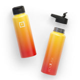 Jade Yoga Harmony Mat - Raspberry & Iron Flask Wide Mouth Bottle with Spout Lid, Fire, 32oz/950ml V398-JY-368RAS-IFB