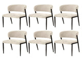 Artiss Dining Chairs Set of 6 Linen Fabric Soft Upholstered Chairs Beige DINC-KJ-7016-BGX6