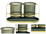 Chopsticks Drying Holder Iron PET Transparent Chopsticks Drying Caddy for Spoons Kitchen Green Gold V1294-YM0512-3118220266212