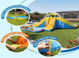 Keezi Inflatable Kids Pool Water Slide Splash Castle Football 622cmx542cm IOT-PARK-2750