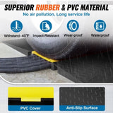 VEVOR Rubber Cable Protector Ramp, 5 Channel, 10000 kg/axle Capacity Heavy Duty Wire Cover Ramp Hose V952-DLADA15WH1212LBRZV0