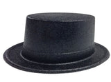 12x GLITTER TOP HAT Fancy Party Plastic Costume Tall Cap Fun Dress Up BULK - Black V563-12GLTRTOPHAT-BLK