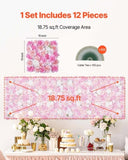 3D Flower Wall Panel, 12 PCS 15 x 15 inch, Artificial Floral Wall Background Mesh Backing V952-PJSRZZWQ12PCUTY5VV0