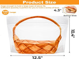 100 Pack Clear Plastic Bread Bags with Handle, 12.5 x 10.4 Inch Large Zipper Toast Bag, Portable V1259-DP01-A-950