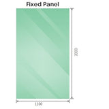 110x200cm Glass Shower Screen with White Wall Channel and Round Pole Sleek, Durable Bathroom V63-929071