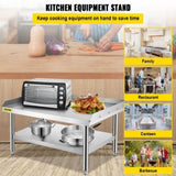 Stainless Steel Equipment Grill Stand, 152x76x61 cm Stainless Table, Grill Stand Table with V952-SBSKTBD6030INLDMMV0