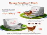 Automatic Chicken Feeder, 18.14 kg Capacity, Rainproof Treadle Poultry Feeder with Lockable Lid, No V952-JQWLQ40LBSZDYWBXU001V0