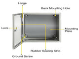 NEMA Steel Enclosure, 16 x 16 x 8'' NEMA 4X Steel Electrical Box, IP66 Waterproof & Dustproof, V952-DQXJSTCFS40X40X20V0