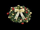 Jingle Jollys Christmas Wreath 60CM LED Garland Berries Bow Baubles Xmas Decor XM-TR-WRE-ORNAMENTS-2FT-LED