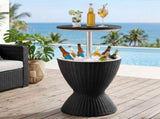 Gardeon Outdoor Bar Table Portable Ice Bucket Cooler 30L Adjustable Top Black ODF-COOLER-R-BK