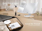 Lighted Makeup Touch Control, Trifold Makeup Dual Power Supply, Portable LED Makeup V1192-AZ-W-15081