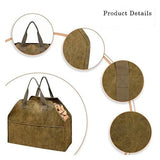 Log Carrier for Firewood Log Storage Holder Canvas Firewood Bag Durable Fire Wood Tote Outdoor V1366-AZ2-W-03946