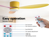 Devanti 52'' Ceiling Fan 3 Blades DC Motor w/Light w/Remote Yellow Pink Orange CF-C-52-70L-YPO