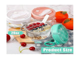 6pcs 20oz Overnight Oats Containers with Lids & Spoons Leakproof Yogurt Salad Jars V1263-JX-311