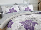 Floral Comforter Set, King Size, Purple Floral 3-Piece Bedding, Lightweight Microfiber V745-MAB010685AJ3
