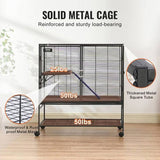 VEVOR 39" Metal Small Animal Cage 2-Tier Rolling Ferret Cage with Tray A Ramp V952-JSXDL362439IF6COGV0