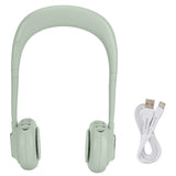 Mini Hands Free Fan USB Charging Hanging Neck Cooling Fan Adjustable 3-Speed WindGreen V1294-YM0901-3113210031013