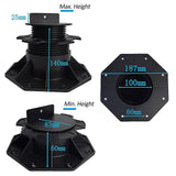 12 Pack Adjustable Deck Support Pedestals Deck Foundation Bases for Raised Outdoor Flooring V63-953521