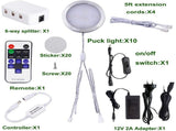 Linkable Under Cabinet LED Lighting 12V Dimmable Puck Lights with Wireless RF Remote Control, V1171-CC-BQNBND010