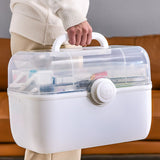 Medicine Storage Box Plastic Multi Layer Large Capacity Medicine Cabinet for Household White V1294-YM0716-3117220183215