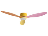 Devanti 52'' Ceiling Fan 3 Blades DC Motor w/Light w/Remote Yellow Pink Orange CF-C-52-70L-YPO