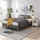 Metal Bedframe Mattress Foundation Double V264-BFS-207F-DGR-DL-1