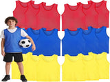 18 Packs Youth Team Pinnies, Kids Scrimmage Training Vest, Pennies, Jerseys Mesh Practice Vests for V1259-DP01-A-993