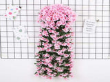 3pc Artificial Hanging Flowers for Outdoor, Violet Ivy Fake Hanging Plant & Flowers for Home Wedding V1366-AZ2-W-09753