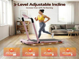 Everfit 3 in 1 Treadmill Electric Walking Pad with Incline Foldable for Home Gym Pink TMILL-400H-INC-PK