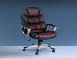 Artiss 8 Point Massage Office Chair Heated Seat PU Black MOC-1237M-BK
