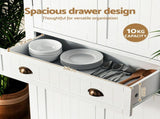Artiss 2x Buffet Sideboard Cabinet 6-Tier Storage Pantry Cupboard Drawer White FUR-S-SID-03-WH-ABX2