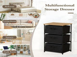 CARLA HOME 3 Drawer Fabric Storage Dresser - Steel Frame - Black - Storage Rack - Rustic V178-36405