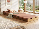 Artiss Folding Kraft Paper Bed Frame with Mattress and Pillow 300kg Capacity 200x60cm PAPER-BED-6016-BR-AB
