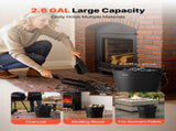 Ash Bucket, 4 PCS with Lid, Shovel, Broom and Gloves, Metal Fireplace Charcoal Bucket and Ash Can, V952-BLHT4JTDGYXTGG4LL001V0